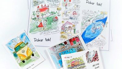 Ilustracije - razglednice, podmetači i crteži